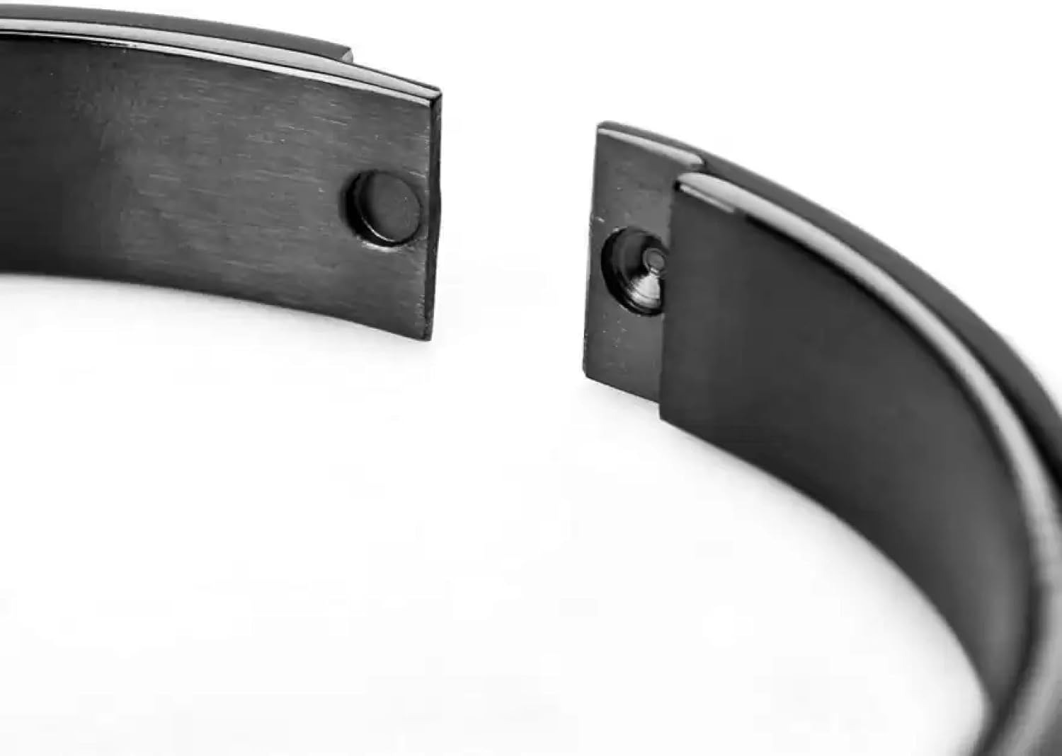 RITZART Black Stainless Steel Kada Bracelet for Men | Anti-Tarnish Glossy Flat Kada Bangle with Concealed Lock